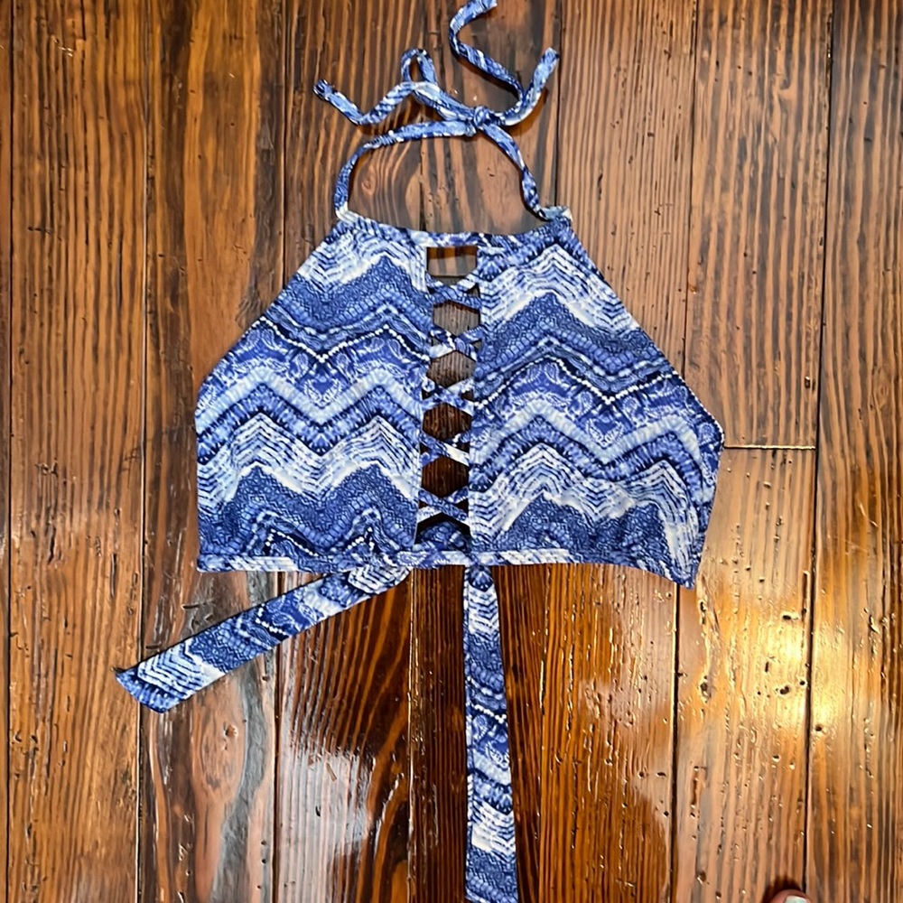 Blue swim suit top